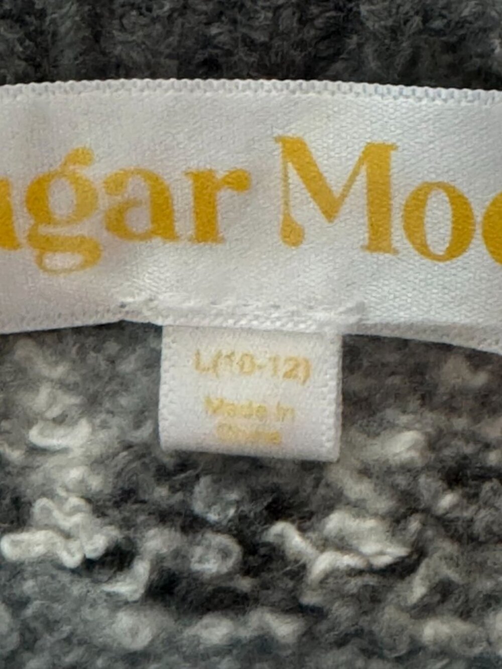 Sugar Moon Kids Fair Isle Sweater L (10-12) Gray & White Wool Blend Winter Knitw - Picture 2 of 5